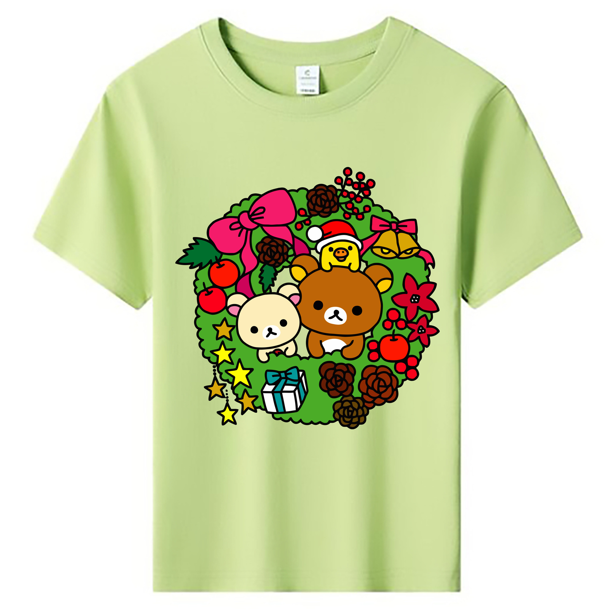 （画像用） リラックマ リラックマ キイロイトリ Rilakkuma Korilakkuma Kiiroitori 綿100％キッズTシャツ（フロントプリント）